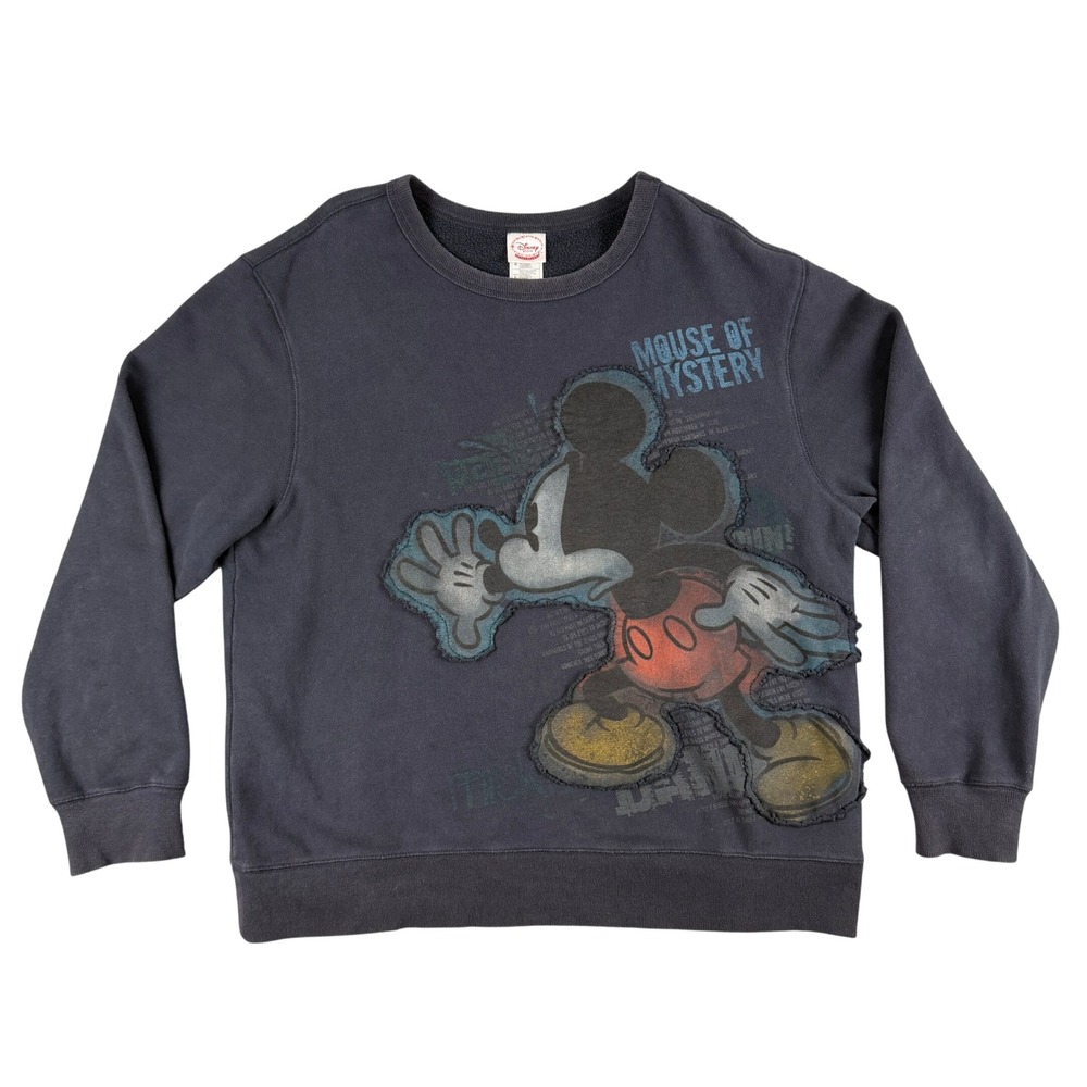 Vintage Disney Store Exclusive Sweatshirt Mens L Black Mickey Mouse of Mystery